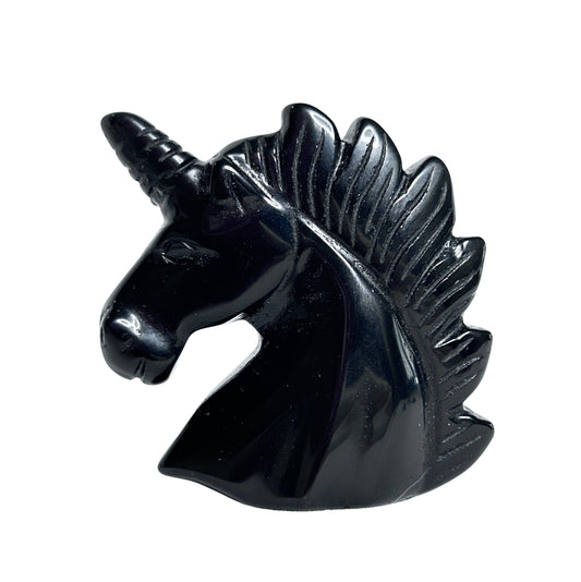 2" Black Obsidian Crystal Unicorn